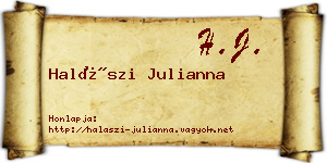 Halászi Julianna névjegykártya